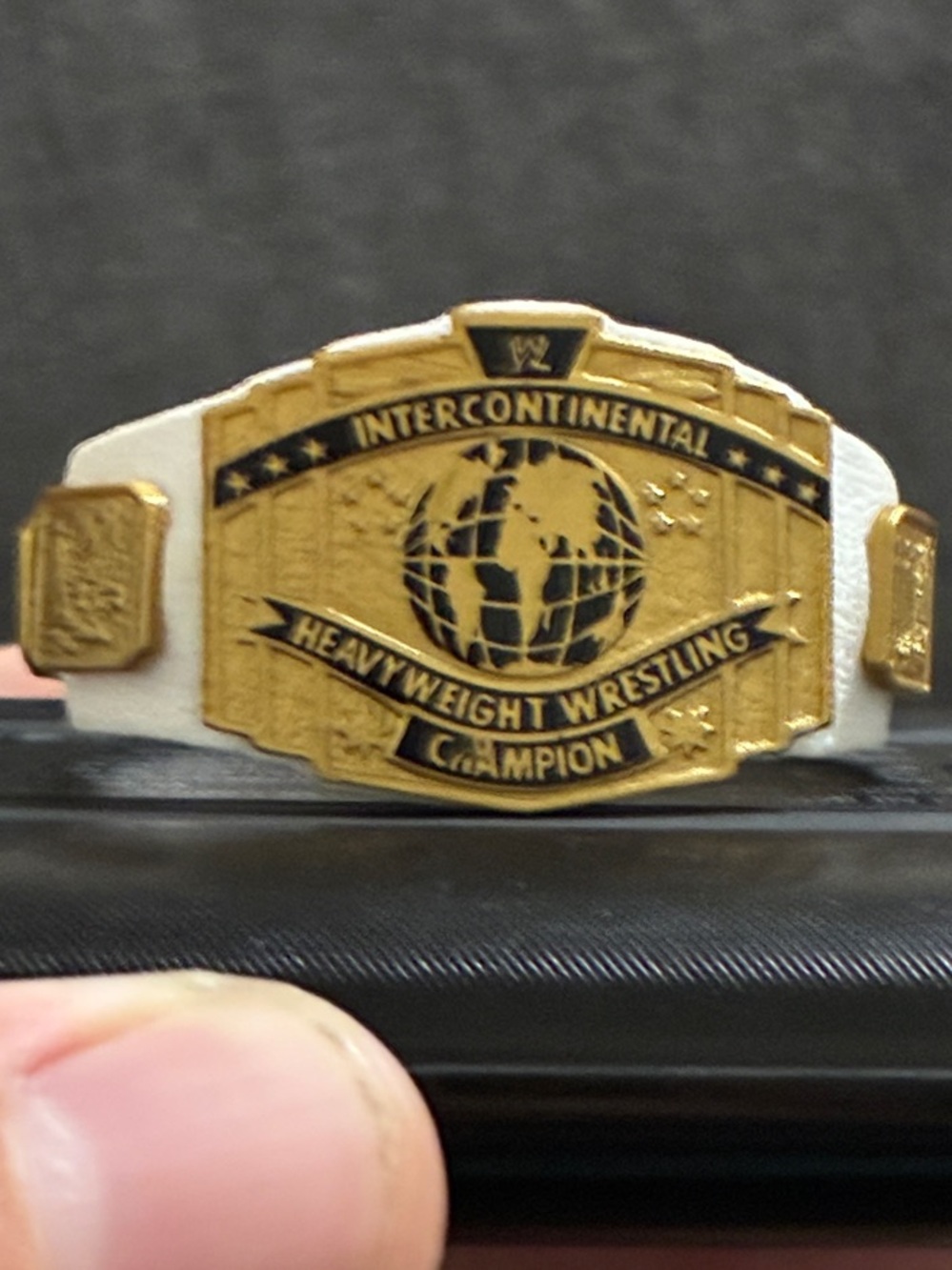 Intercontinental Heavyweight Wrestling Figure Champion Belt - White & Gold 2012